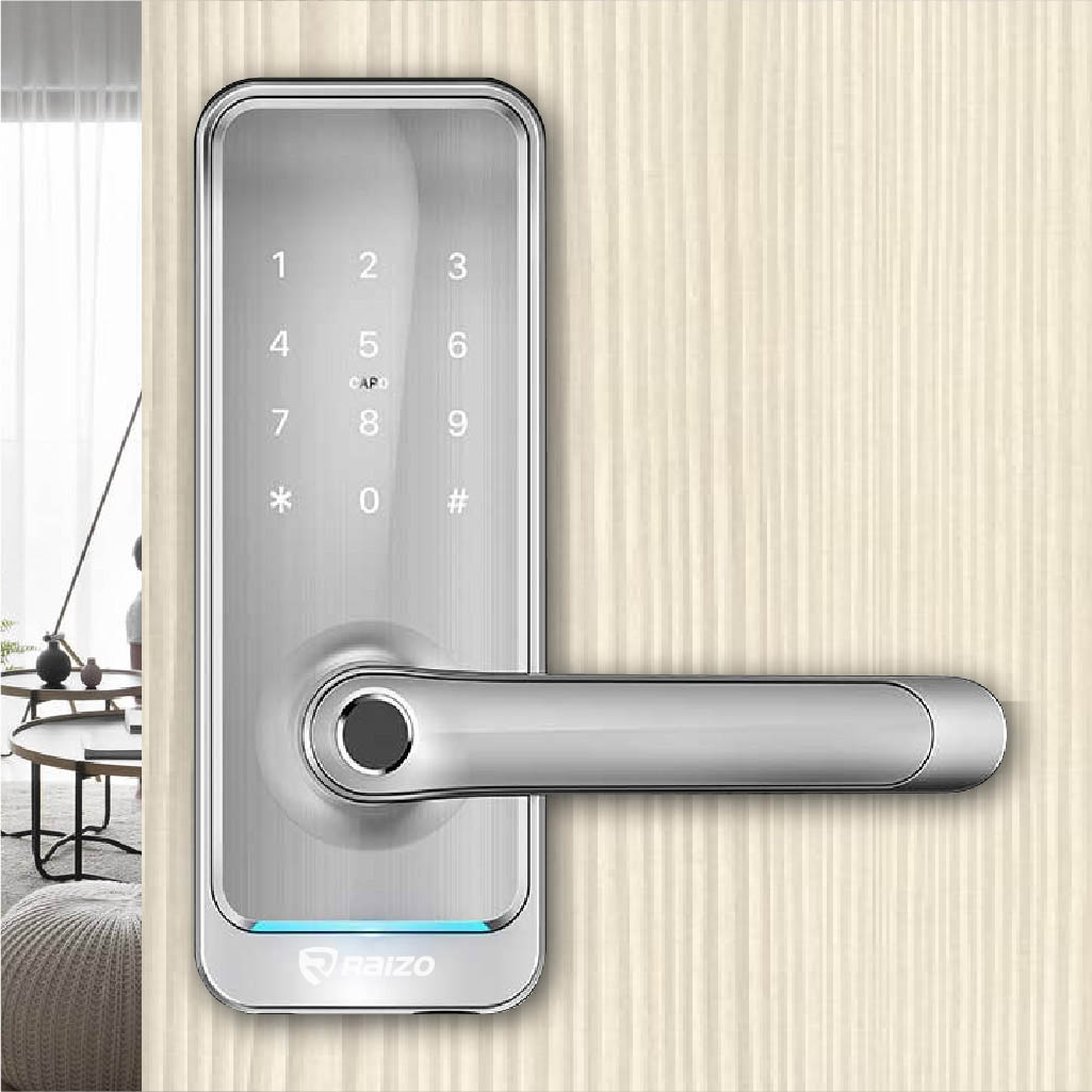 Raizo R190 smart lock is available in silver colour in Singapore.