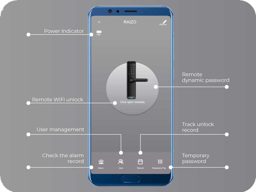 Raizo R300 smart lock can work with TTLock system which is very famous in Singapore and China.