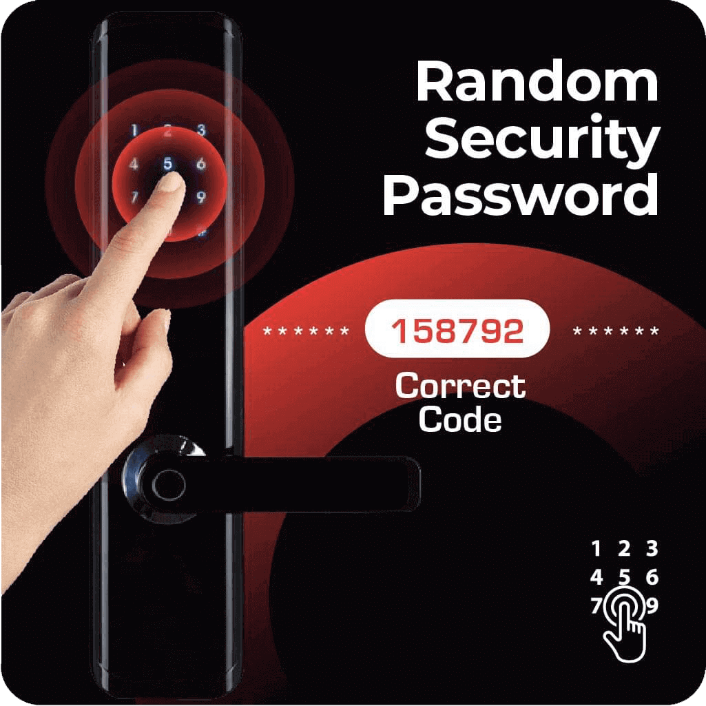 Raizo R320 smart lock can use random security password to avoid others peep their password in Singapore.